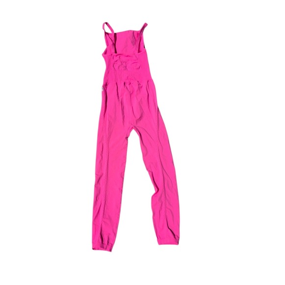 Free People FP Movement Good Karma Jumpsuit Ribbed Hot Pink Activewear M/L - Picture 8 of 11